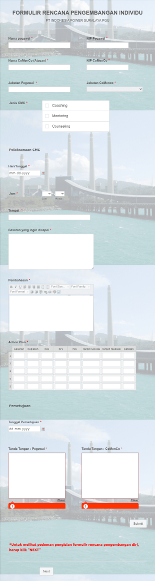 Formulir Rencana Pengembangan Individu Form Template