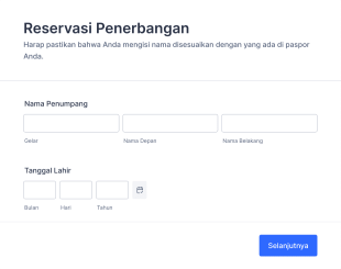 Formulir Reservasi Penerbangan