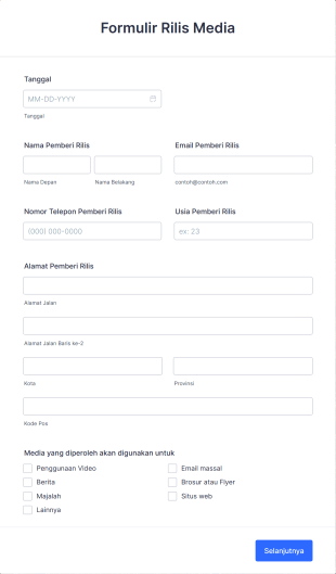 Formulir Rilis Media Form Template