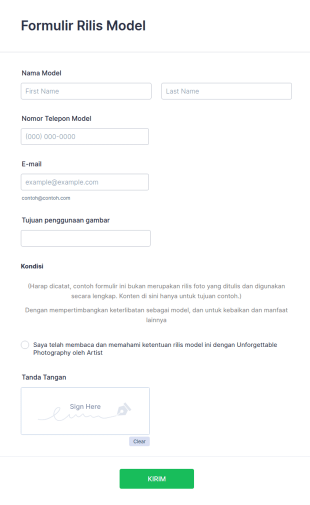 Formulir Rilis Model