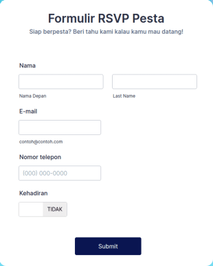 Formulir RSVP Pesta Online
