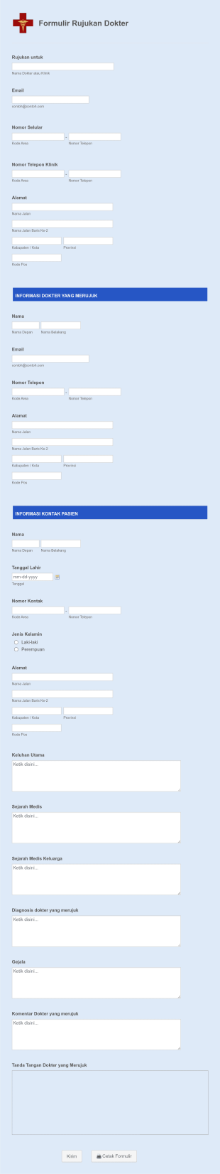 Formulir Rujukan Dokter Form Template