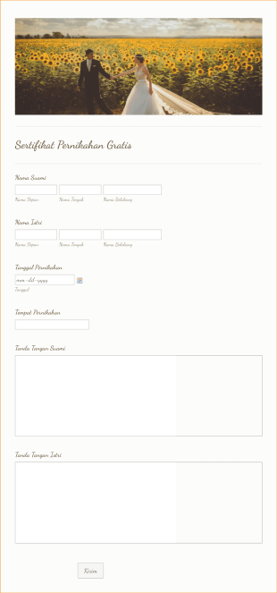 Formulir Sertifikat Pernikahan Gratis Form Template