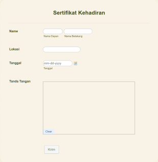 Formulir Sertifikat Relawan