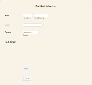 Formulir Sertifikat Relawan