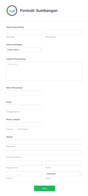 Formulir Sumbangan Ringkas Form Template
