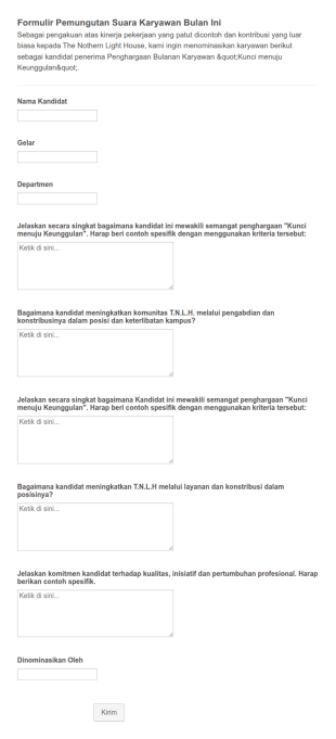 Formulir Surat Suara Karyawan Bulan Ini