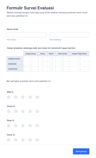 Formulir Survei Evaluasi Form Template