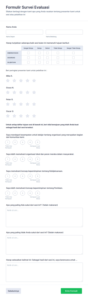 Formulir Survei Evaluasi