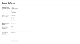 Formulir Survei Software Form Template
