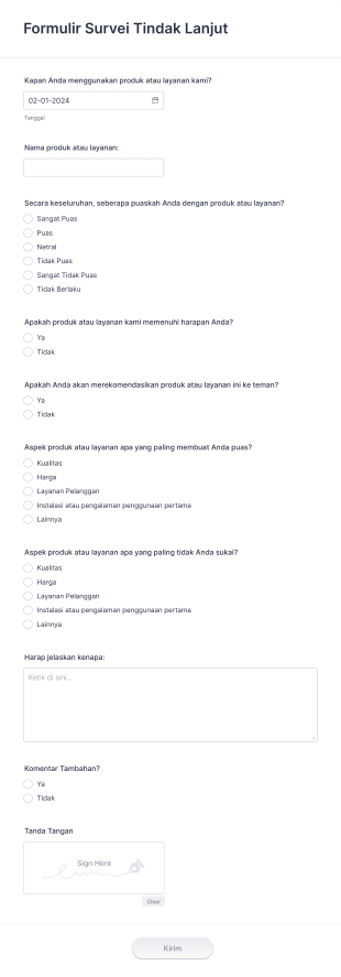 Formulir Survei Tindak Lanjut