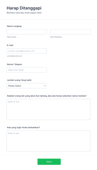 Formulir Tanggapan Undangan Acara