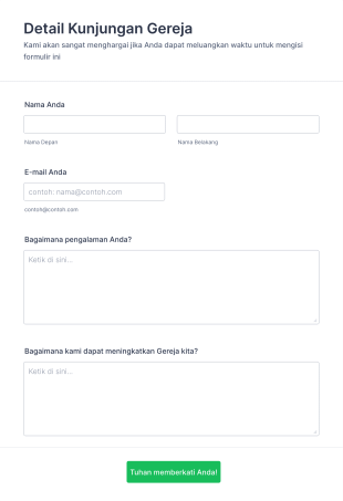 Formulir Umpan Balik Kunjungan Gereja Form Template