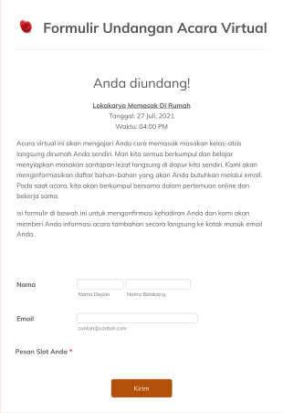 Formulir Undangan Acara Virtual Form Template