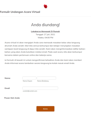 Formulir Undangan Acara Virtual