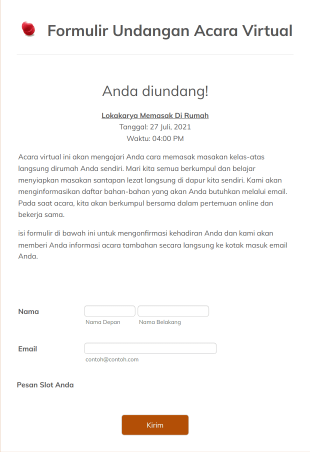 Formulir Undangan Acara Virtual Form Template