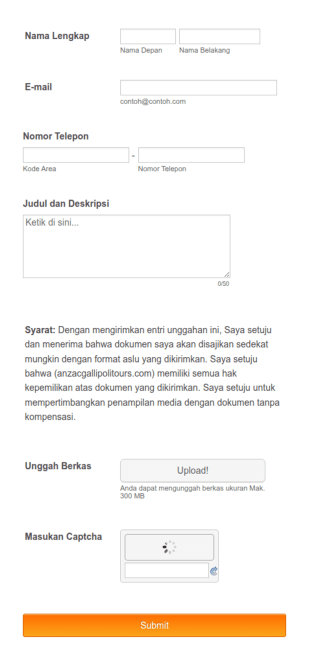 Formulir Unggah Entri