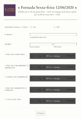 Pedido Pao Form Template
