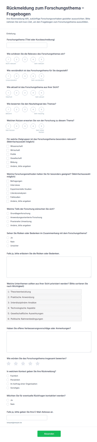 Forschungs Themen Feedback Umfrage