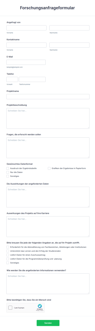 Forschungsanfrageformular