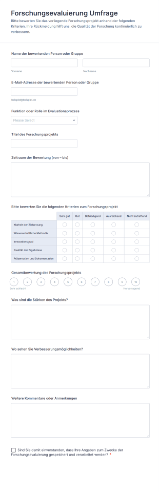 Forschungsevaluierung Umfrage