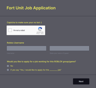 Fort Unit Job Application Form Template
