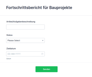 Fortschrittsbericht Für Bauprojekte