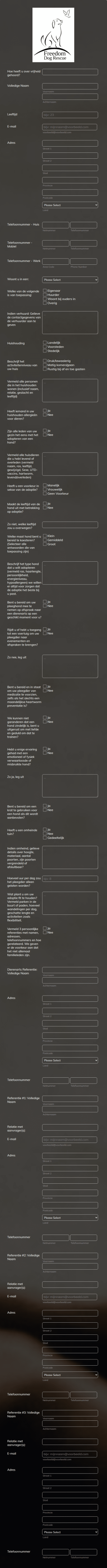 Foster Aanvraagformulier