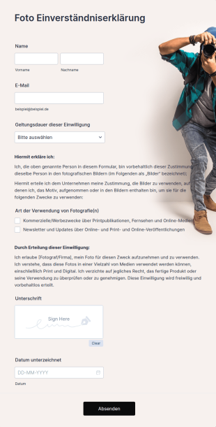Foto Einverständniserklärung