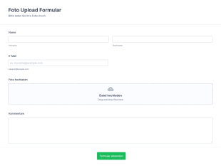 Foto Upload Formular Form Template