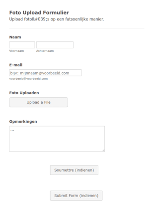 Foto Uploadformulier ENG/FR
