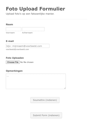 Foto Uploadformulier ENG/FR Form Template