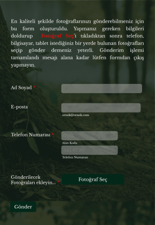 Fotoğraf Gönderme Form Template
