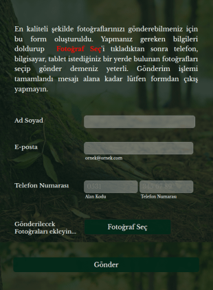 Fotoğraf Gönderme Form Şablonu