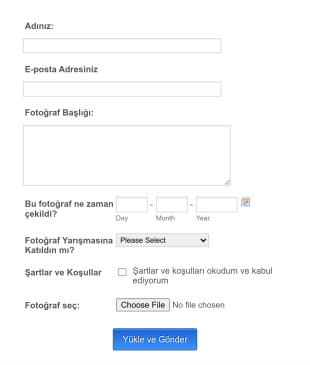 Fotoğraf Yarışması Form Şablonu