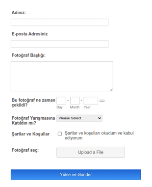 Fotoğraf Yarışması Form Şablonu