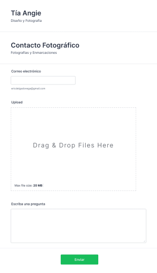 Fotografias Form Template