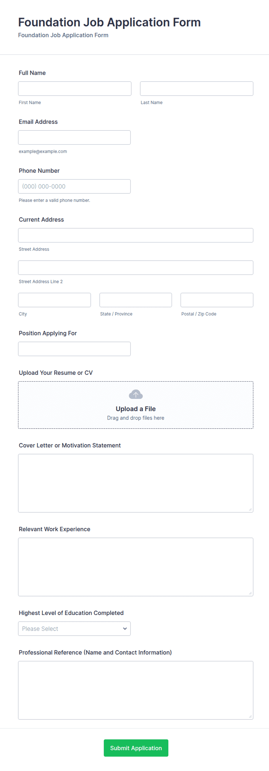 Foundation Job Application Form Template Jotform foundation-job-application-form-template-jotform