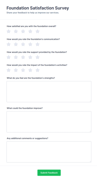 Foundation Satisfaction Survey Form Template
