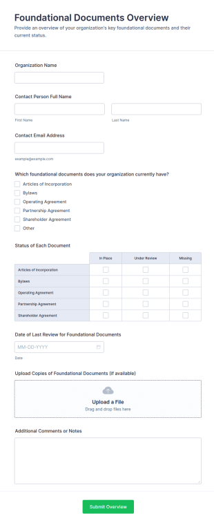 Foundational Documents Overview Form Template