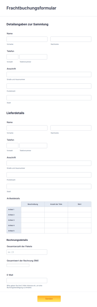 Frachtbuchungsformular