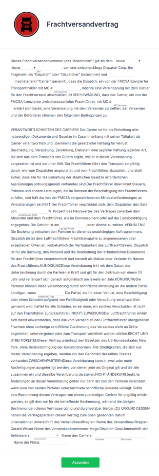 Frachtversandvertrag