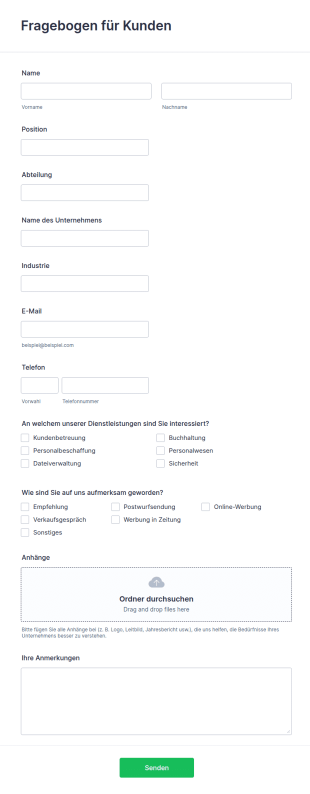 Fragebogen Für Kunden