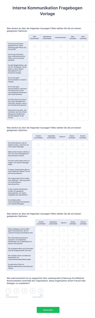 Interne Kommunikation Fragebogen Vorlage