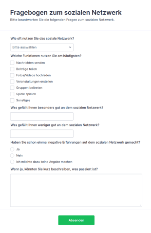 Fragebogen Zum Sozialen Netzwerk