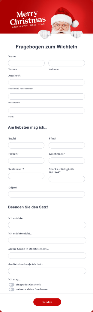 Fragebogen Zum Wichteln Form Template