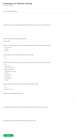 Fragebogen Zur Jugendstrafrechtserhebung