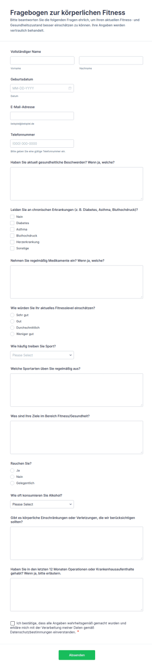 Fragebogen Zur Körperlichen Fitness