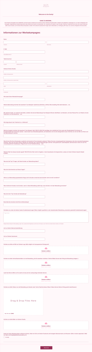 FragebogenDBA Form Template