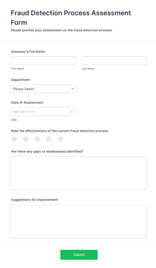 Fraud Detection Process Assessment Form Template
